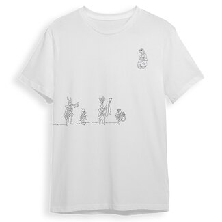 Pierre Maastricht T'shirt 'Vastelaovend vierend volk' wit