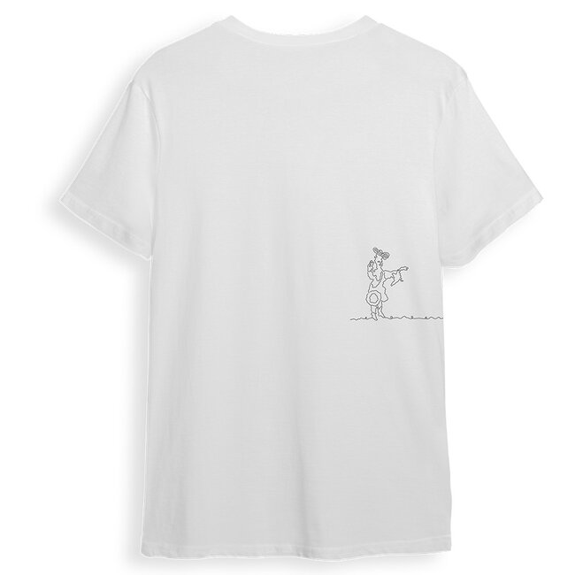 Pierre Maastricht T'shirt 'Vastelaovend vierend volk' wit