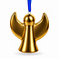Heinen Delfts blauw Kerstornament Engel goud