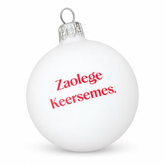 Maastricht Store Kerstbal 'Zaolege keersemes' wit