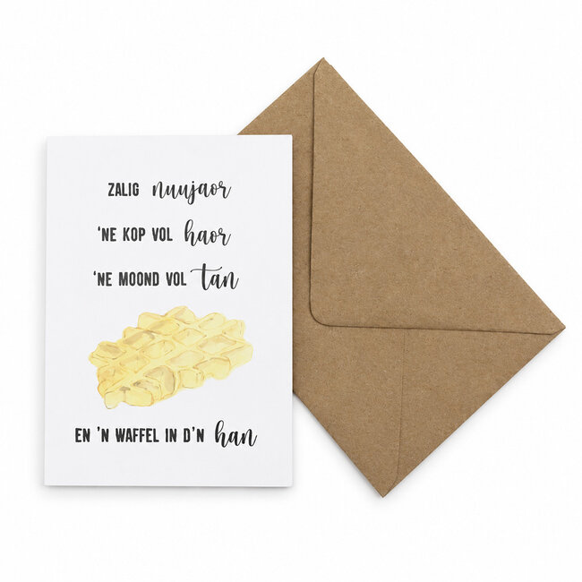Limburgs Kwartet Kerstkaart Waffel in d'n han
