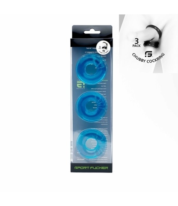 Sport fucker Chubby rubber cockring 3-pack - Red