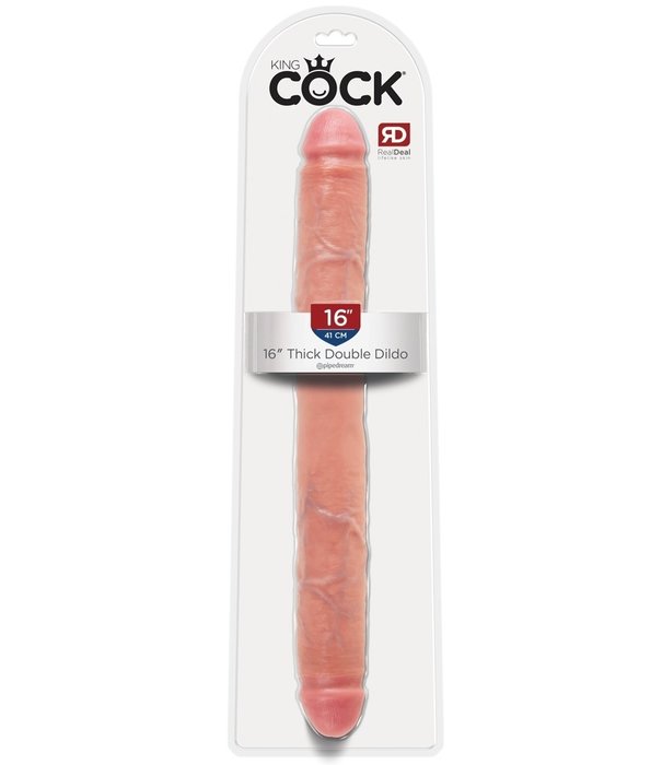 Pipedream King Cock 16 Inch Thick Double Dildo - Flesh