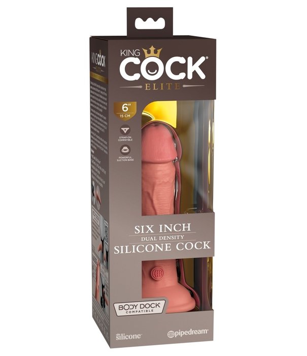King Cock King Cock Elite 6” Dual Density Silicone Cock