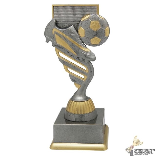 Voordelige Voetbal  trofee met een antiek look