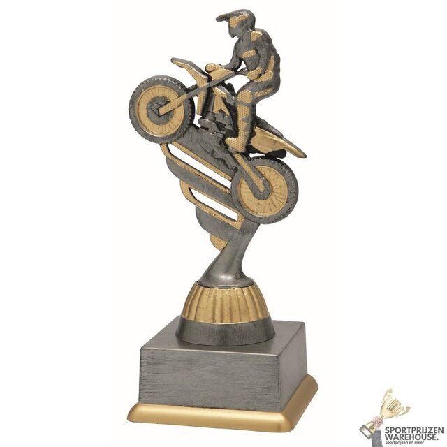 Voordelige Motorcross trofee met een antiek look