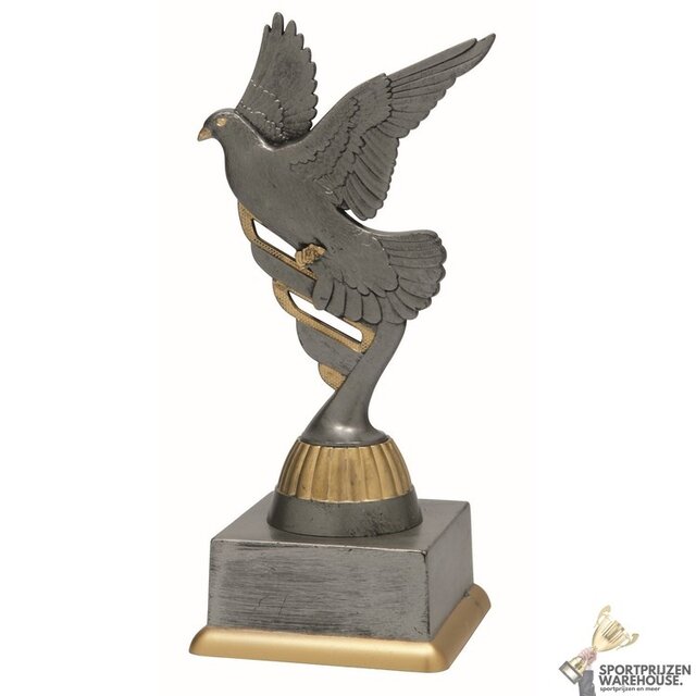 Voordelige Duiven sport trofee met een antiek look Voordelige Duiven sport trofee met een antiek look
