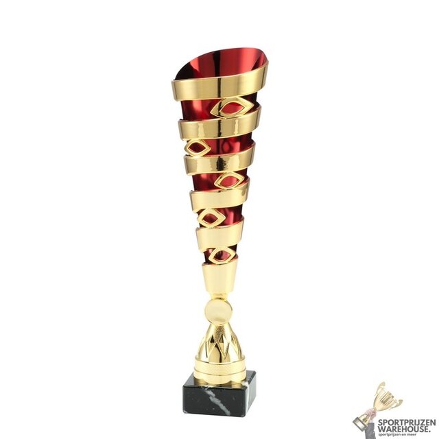 Rode accent kleurige bokaal