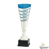 Mooie zilveren award met blauw accent