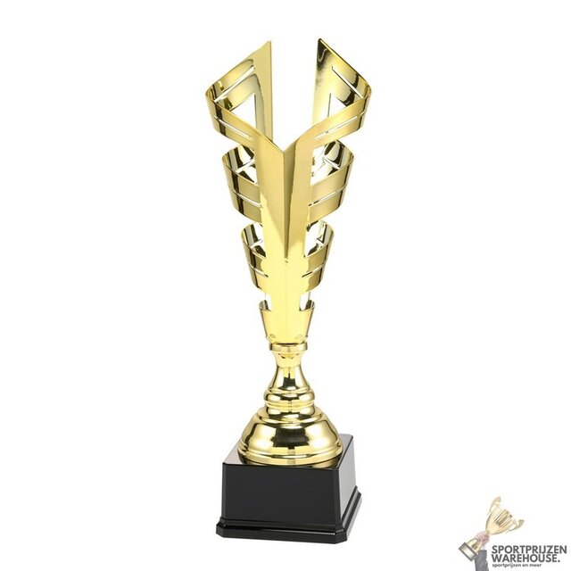 Chique gouden trofee in 3 hoogtes