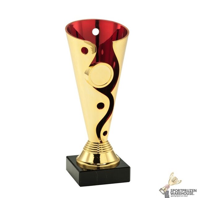 Goedkope bokaal met een Rode accent kleur