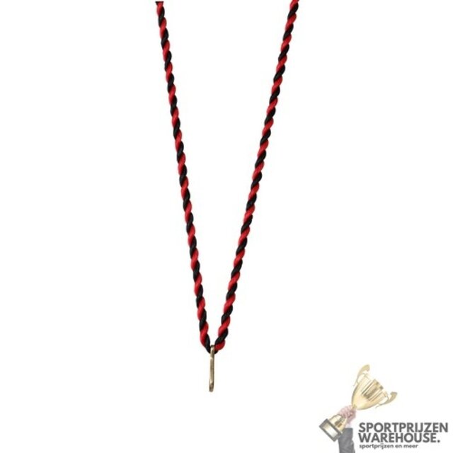 Gedraaid halslint Zwart-Rood