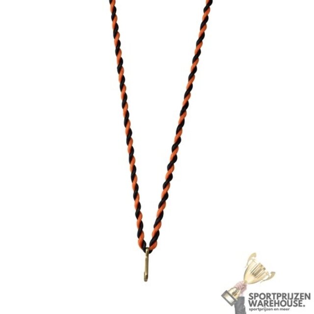 Gedraaid halslint Zwart-Oranje