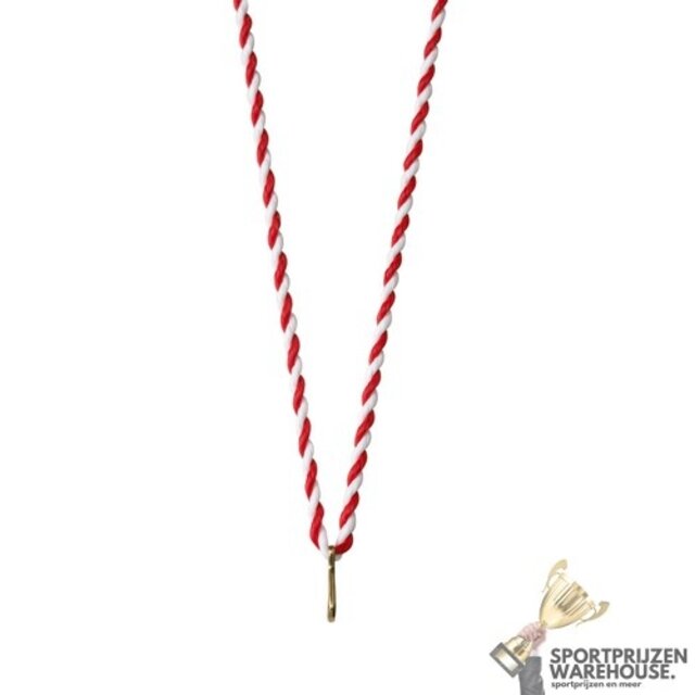 Gedraaid halslint Rood-Wit Gedraaid halslint Rood-Wit