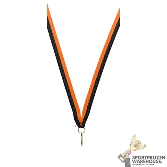Smal Halslint Zwart/Oranje