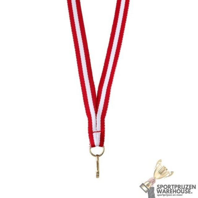 Smal Halslint Rood/Wit/Rood