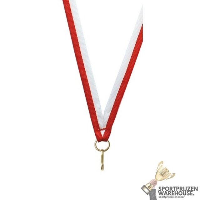 Smal Halslint Rood/Wit