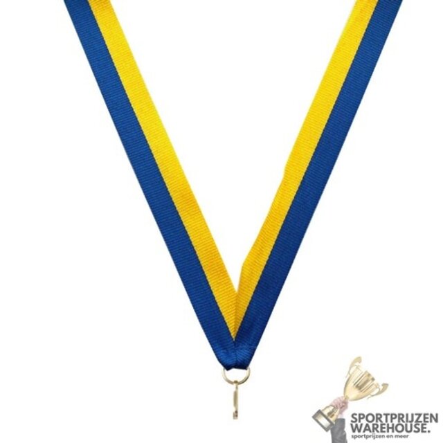 Smal Halslint Blauw/Geel