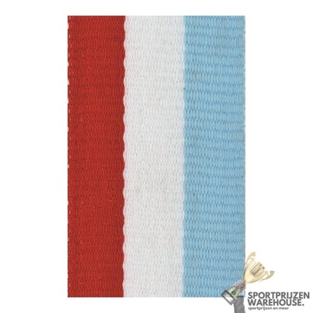 Halslint Rood/Wit/Lichtblauw