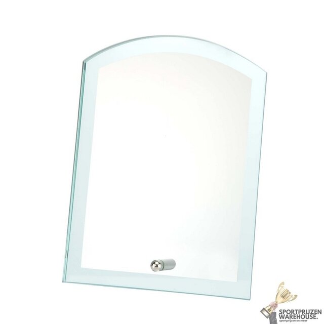 Halve maan glazen award in verschillende afmetingen