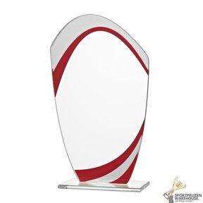 Rode swirl glazen award in verschillende afmetingen - W552.08
