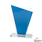 Blauw glazen award in verschillende afmetingen