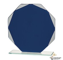 Blauw glazen award in verschillende afmetingen