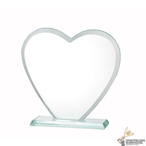 Heart shaped glazen award in verschillende afmetingen - W610