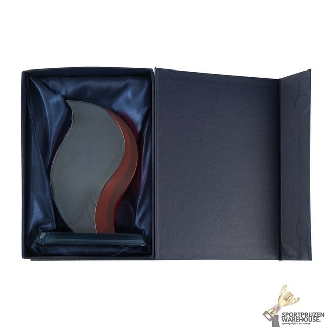 Luxe rode glazen award in verschillende afmetingen