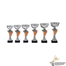 Zilveren trofee met oranje accent - AK5330