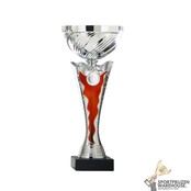 Zilveren beker met rood accent Zilveren beker met rood accent