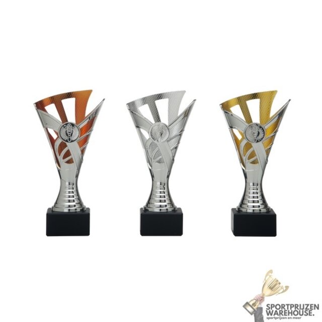 Trofee met goud, zilver of bronzen accent