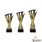 Gouden trofee in 3 hoogtes Gouden trofee in 3 hoogtes