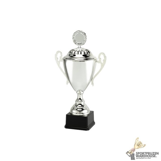 Luxe metalen trofee van zilver - in 6 hoogtes - LT.089 Luxe metalen trofee van zilver - in 6 hoogtes - LT.089