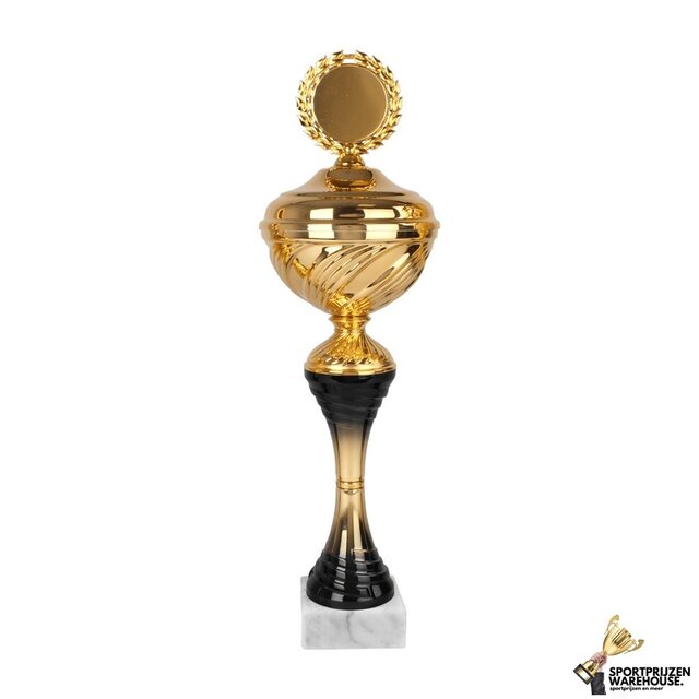 Sportprijs van goud met zwart accent