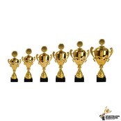 Luxe trofee van goud met dicht deksel