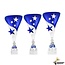 Zilveren trofee met blauw accent