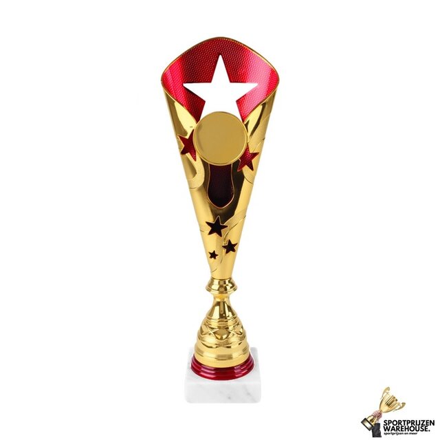 Leuke beker met rood accent