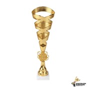 Sierlijke trofee van goud, in 3 hoogtes Sierlijke trofee van goud, in 3 hoogtes