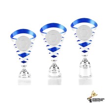 Goedkope beker met blauw accent