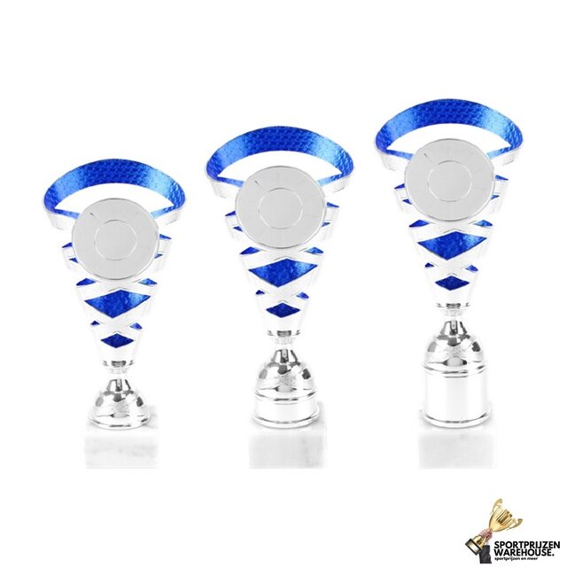 Goedkope beker met blauw accent