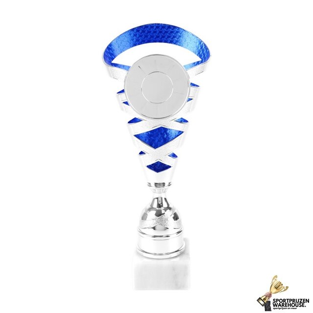 Goedkope beker met blauw accent