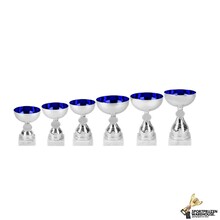 Zilveren beker serie met blauw accent - AS3001