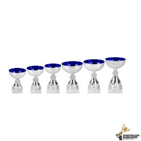 Zilveren beker serie met blauw accent - AS3001