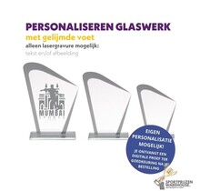Leuke glazen award met zilveren accent