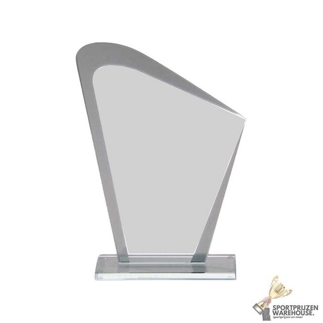 Leuke glazen award met zilveren accent