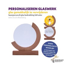 Luxe houten glazen trofee met graveeropties