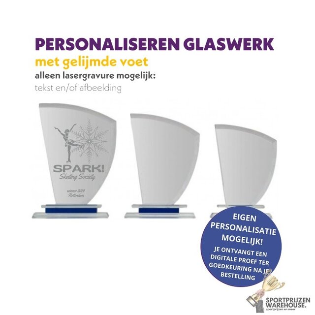 Uniek design glazen trofee