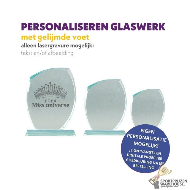 Mooie glazen trofee Mooie glazen trofee