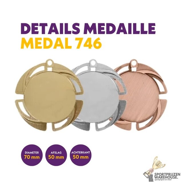 Retro medal in 3 kleuren